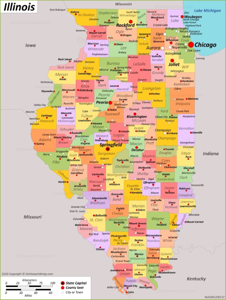 Photo of map of illinois